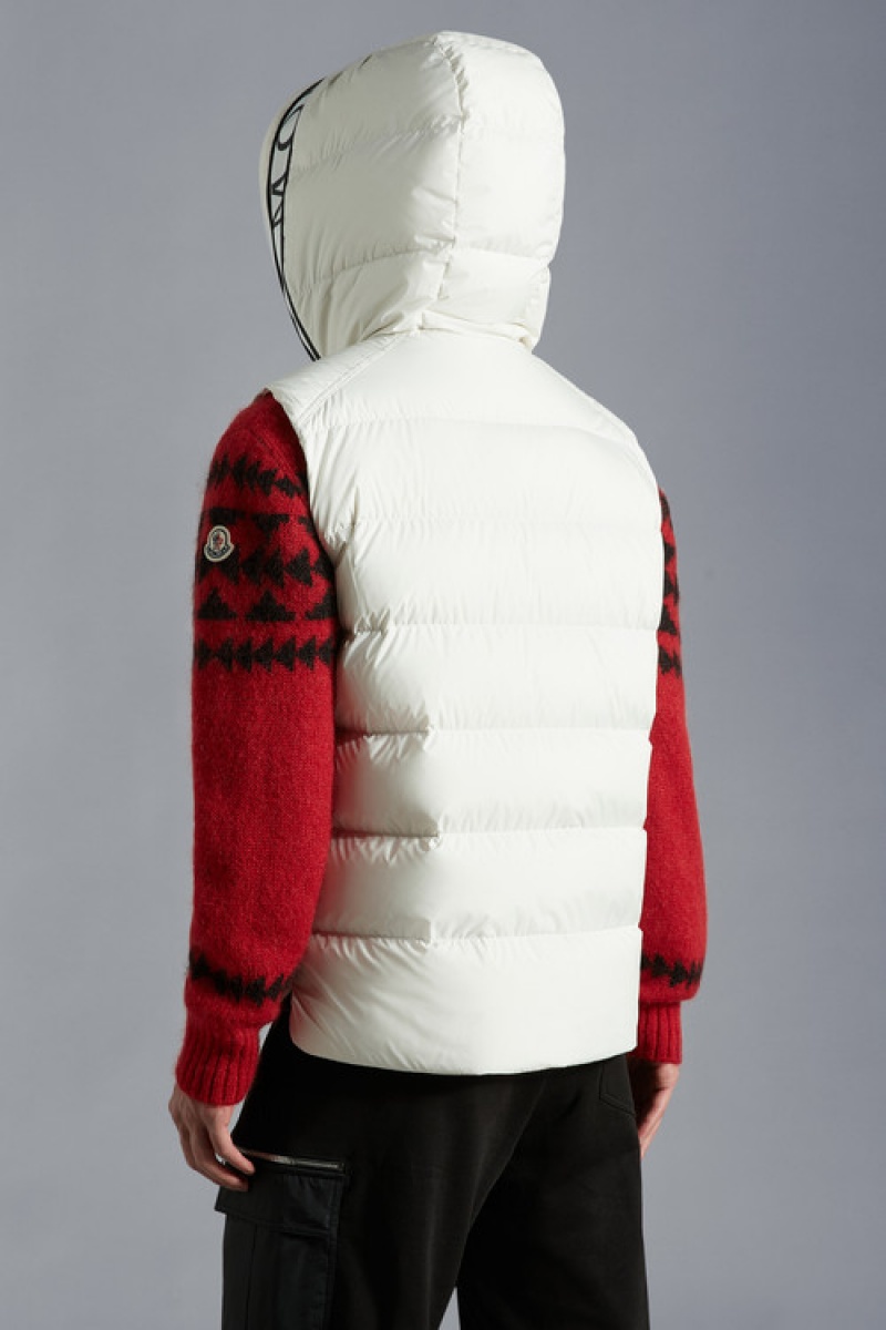 Chaleco de Plumas Moncler Cardamine Hombre Blancos | LOES-45063