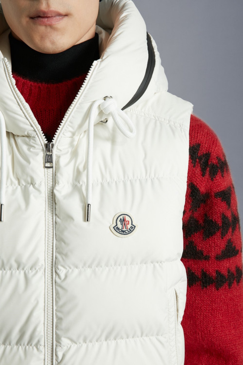 Chaleco de Plumas Moncler Cardamine Hombre Blancos | LOES-45063