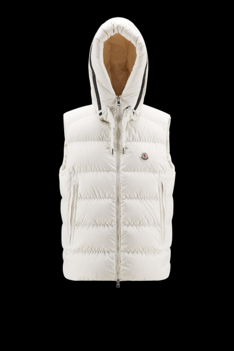 Chaleco de Plumas Moncler Cardamine Hombre Blancos | LOES-45063