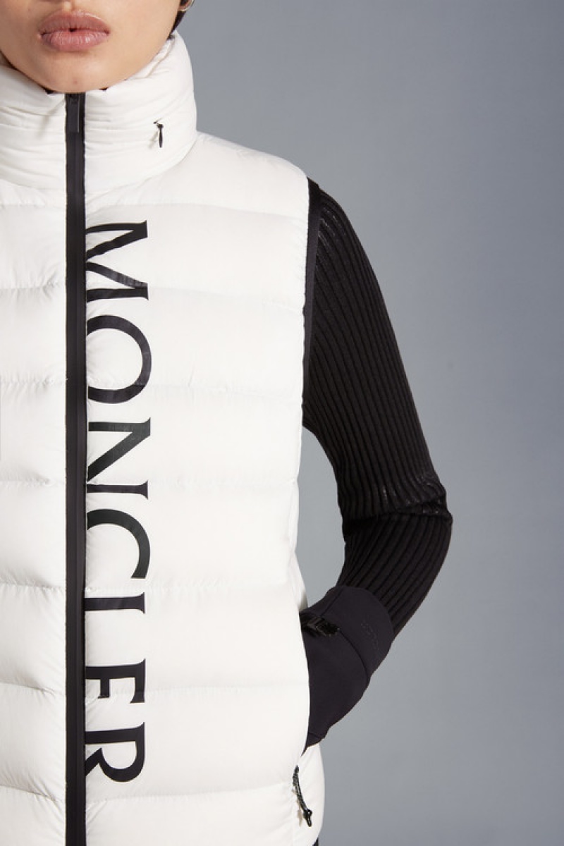 Chaleco de Plumas Moncler Cenis Mujer Blancos | ZFTX-54719