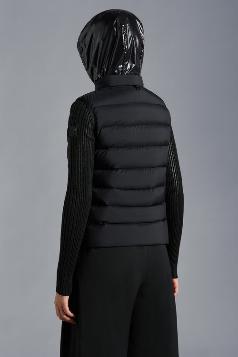 Chaleco de Plumas Moncler Cenis Mujer Negros | JWMC-56742