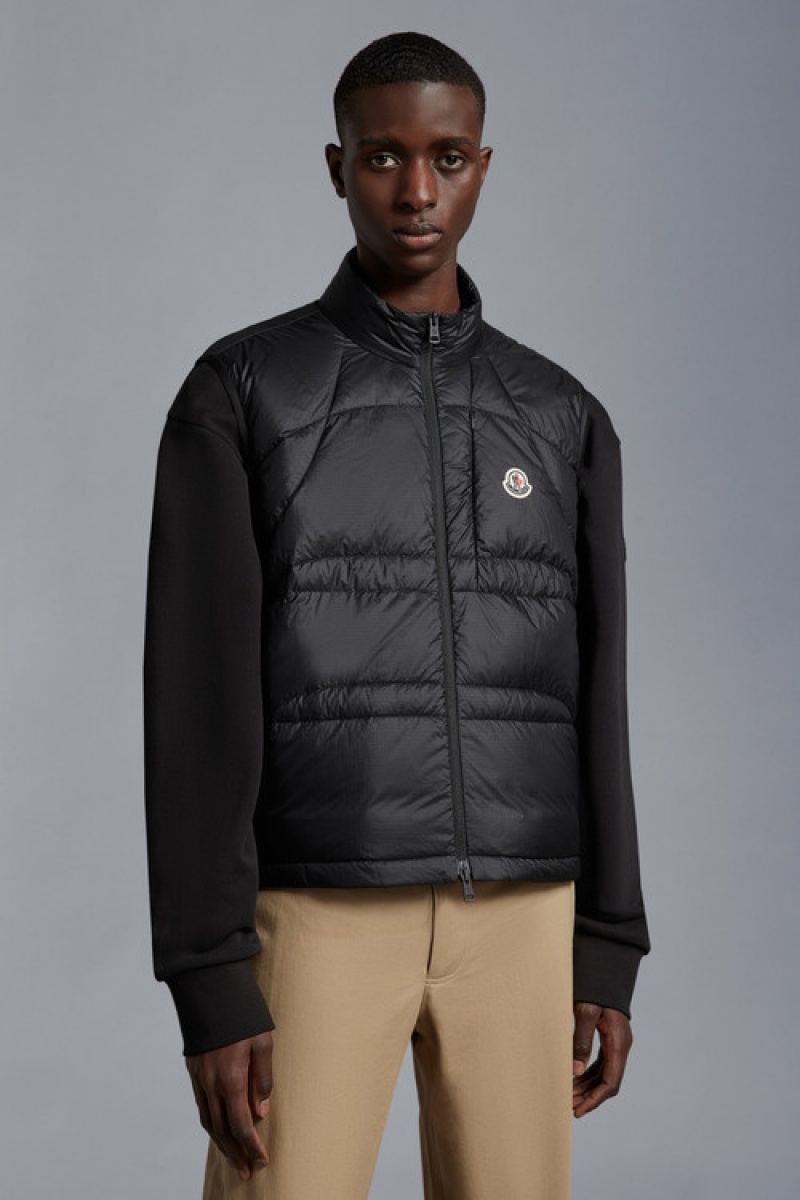 Chaleco de Plumas Moncler Cursa Hombre Negros | NIFD-56407