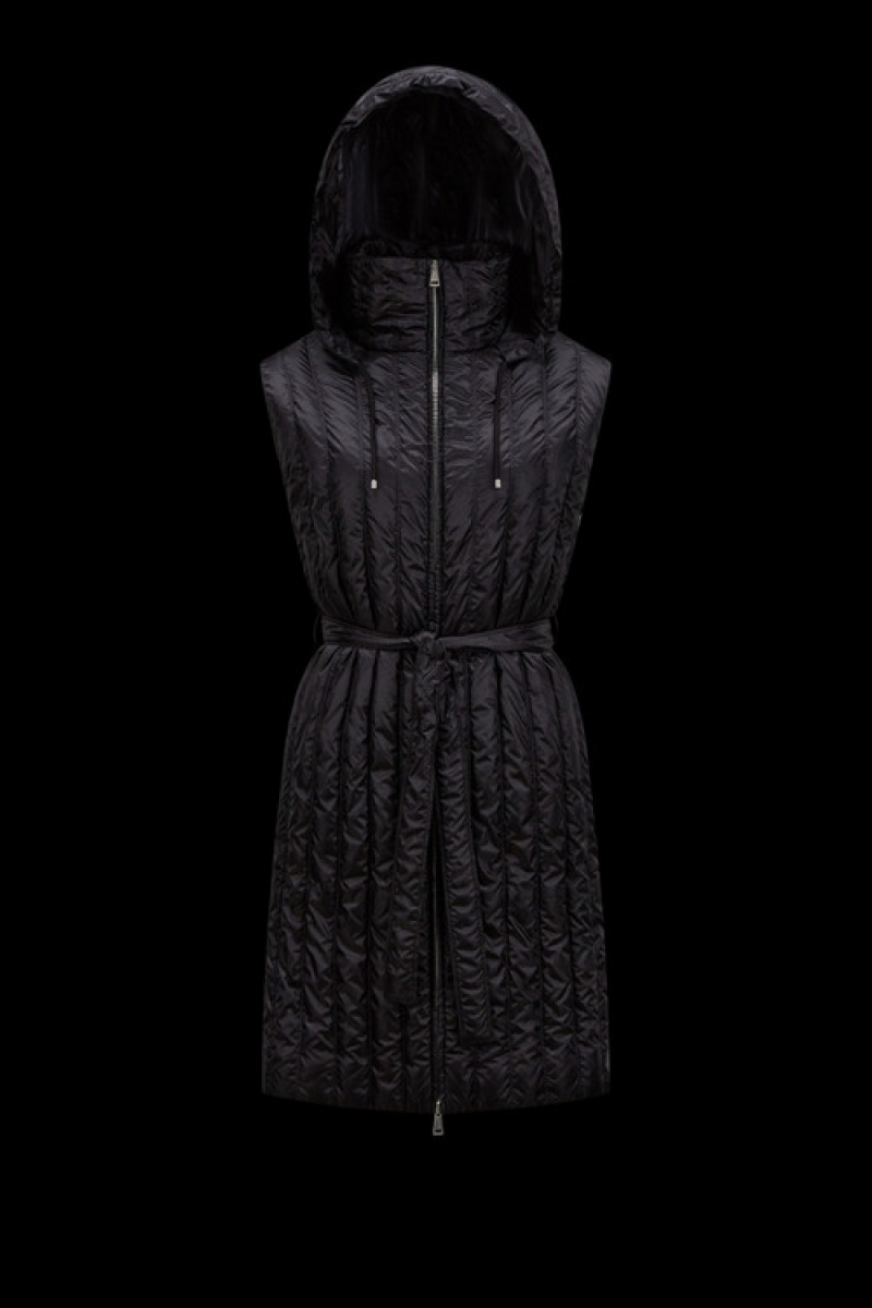 Chaleco de Plumas Moncler Drava Mujer Negros | BWAL-29467