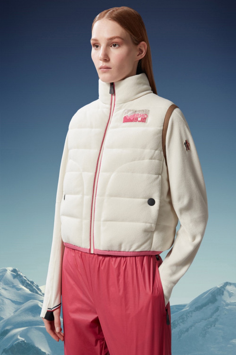 Chaleco de Plumas Moncler Fleece Mujer Blancos | LUQZ-01475