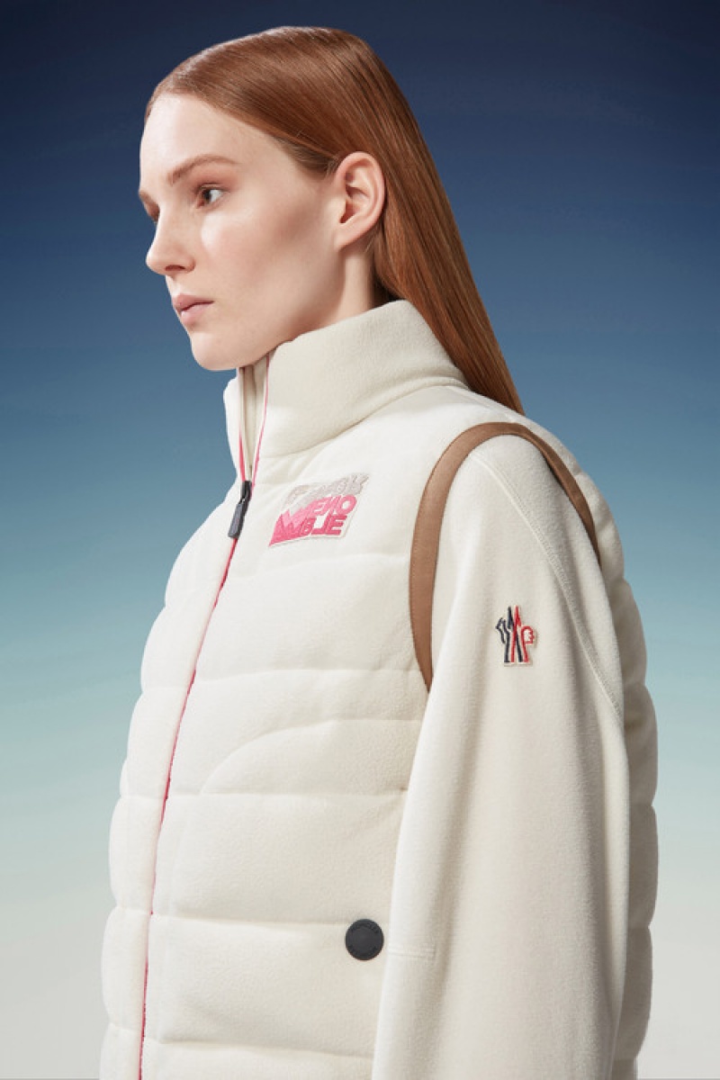 Chaleco de Plumas Moncler Fleece Mujer Blancos | LUQZ-01475