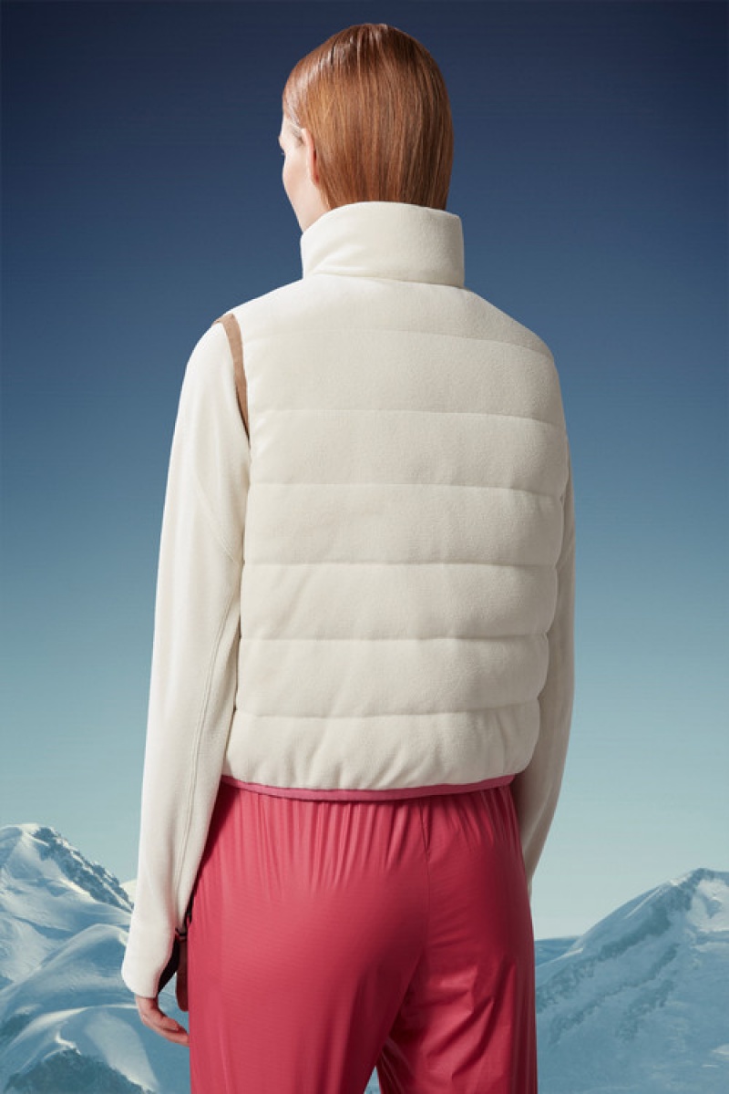 Chaleco de Plumas Moncler Fleece Mujer Blancos | LUQZ-01475