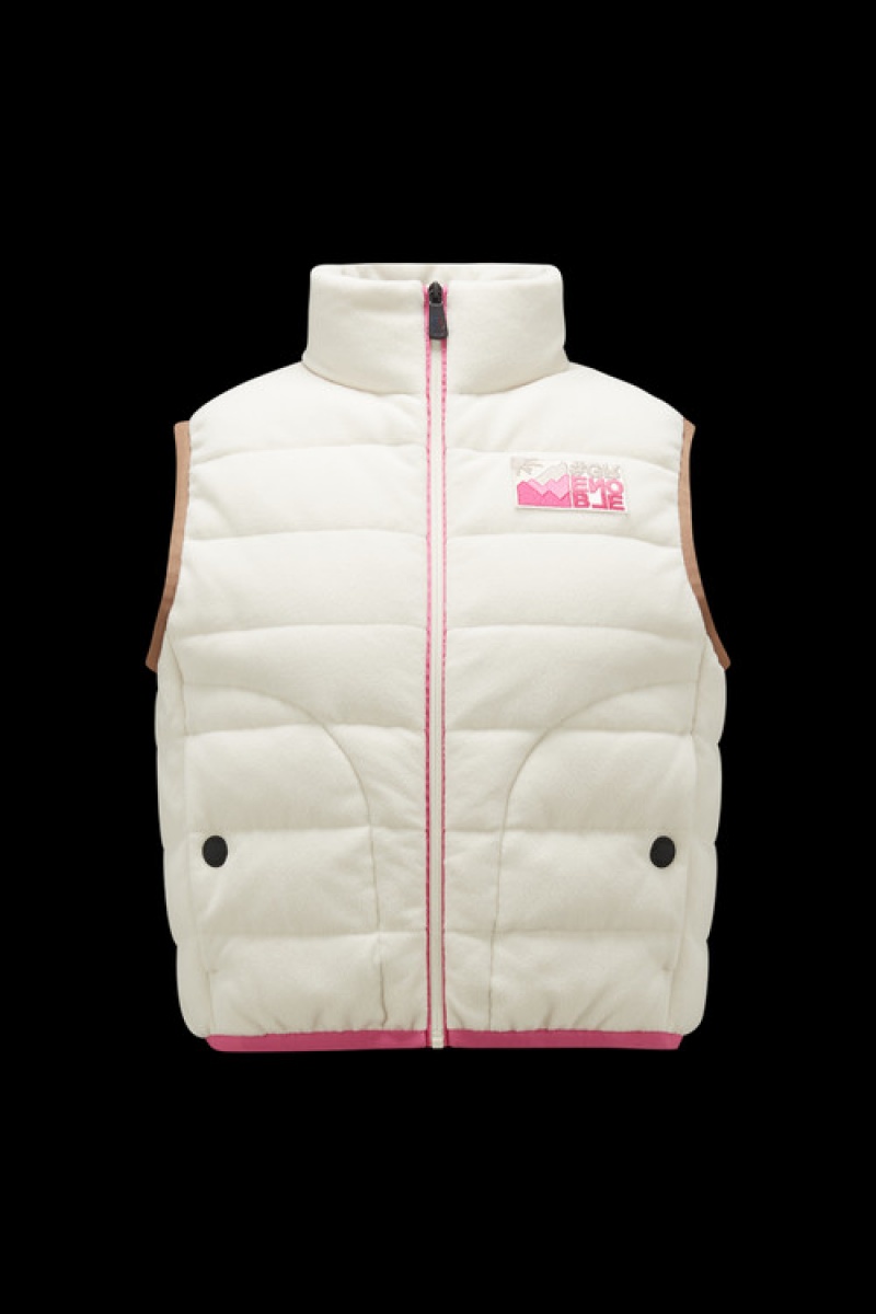 Chaleco de Plumas Moncler Fleece Mujer Blancos | LUQZ-01475