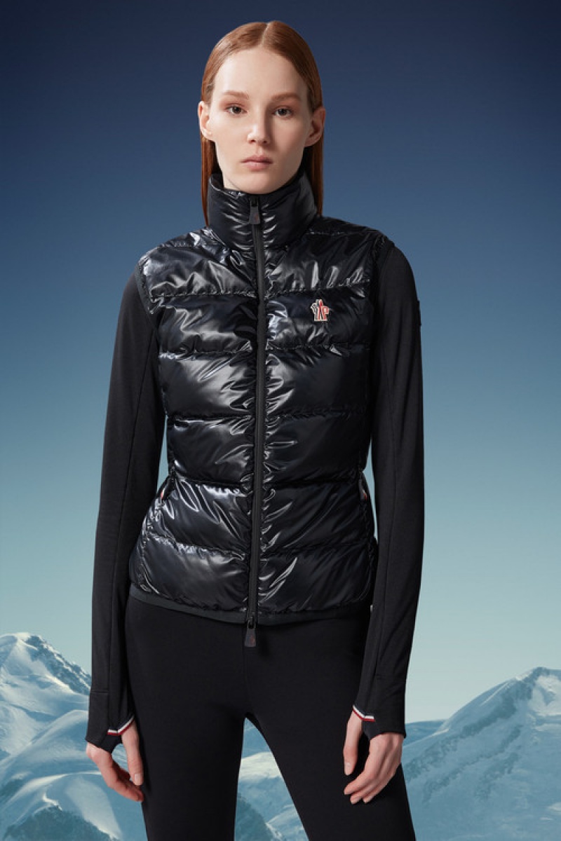 Chaleco de Plumas Moncler Fleece Mujer Negros | YWEB-60192