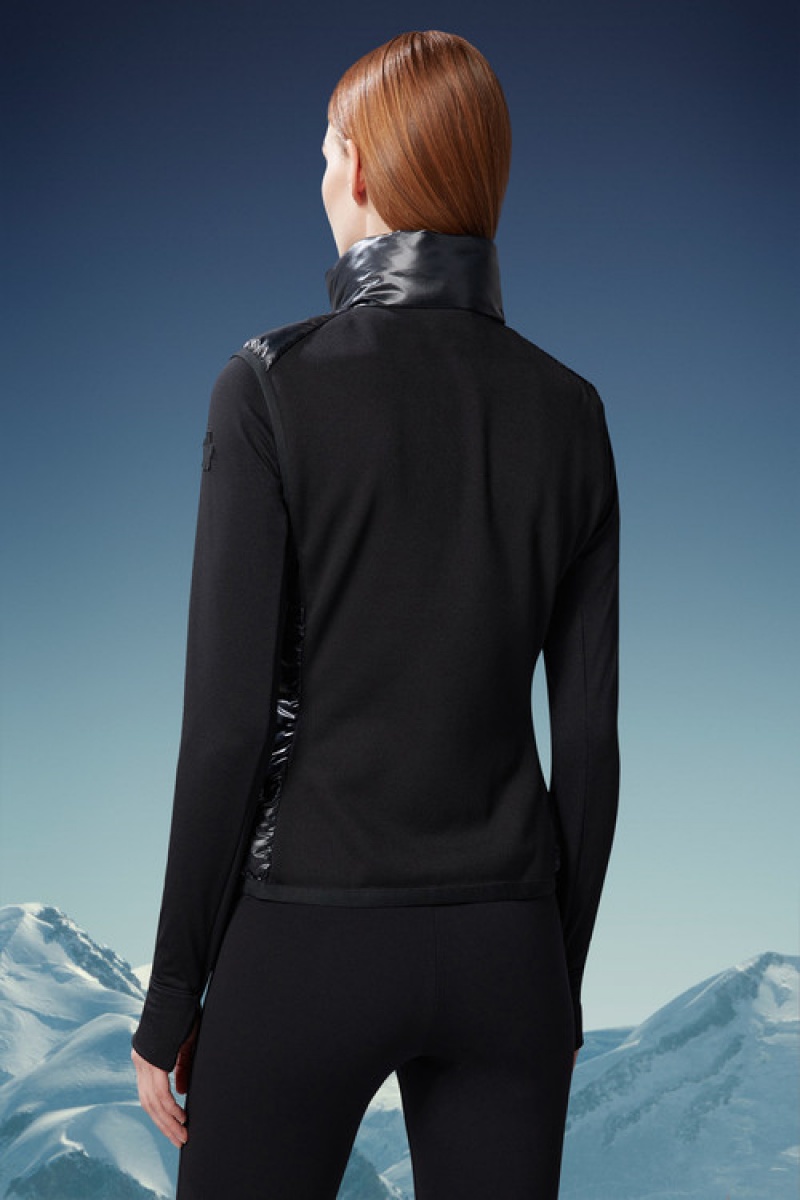 Chaleco de Plumas Moncler Fleece Mujer Negros | YWEB-60192