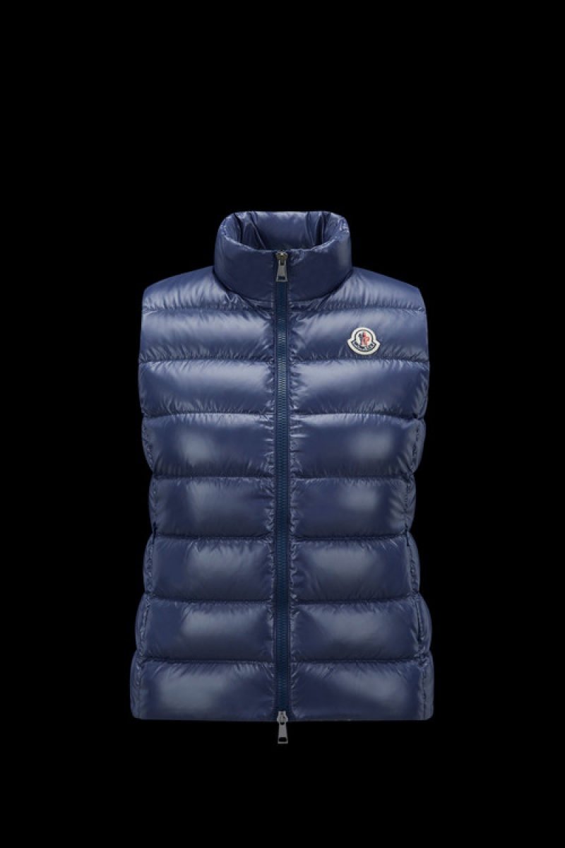 Chaleco de Plumas Moncler Ghany Mujer Azul Marino Azules | OBNZ-92534