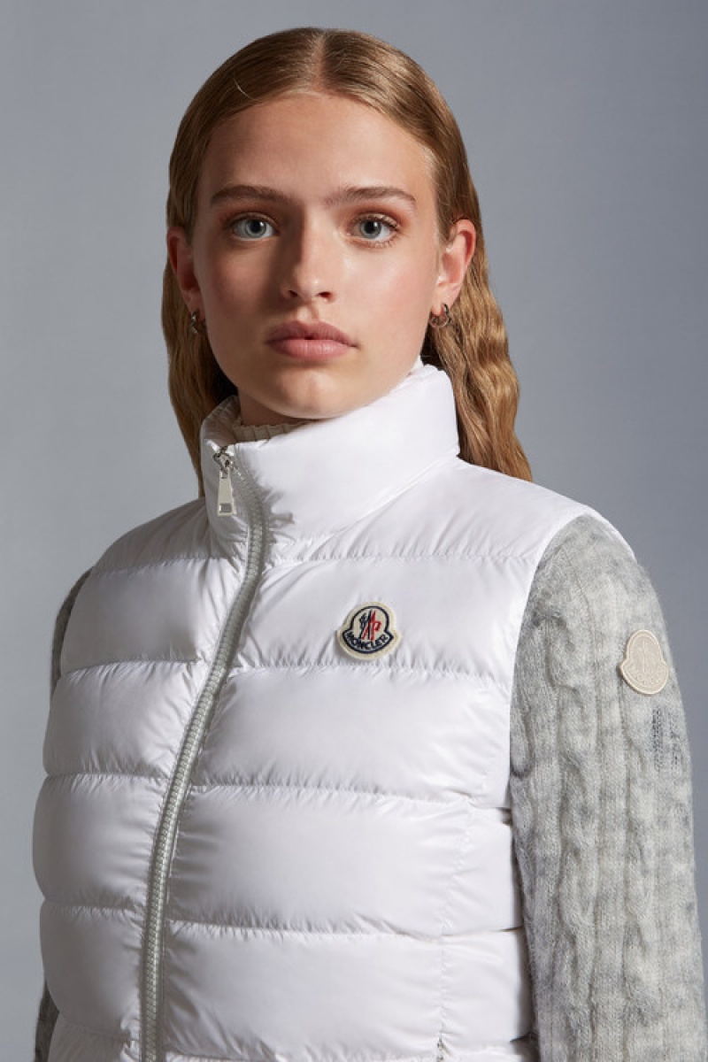 Chaleco de Plumas Moncler Ghany Mujer Blancos | VUTS-74215