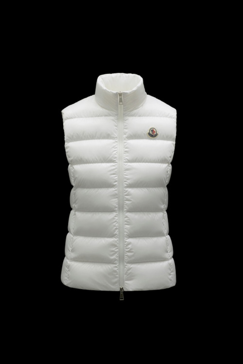 Chaleco de Plumas Moncler Ghany Mujer Blancos | VUTS-74215