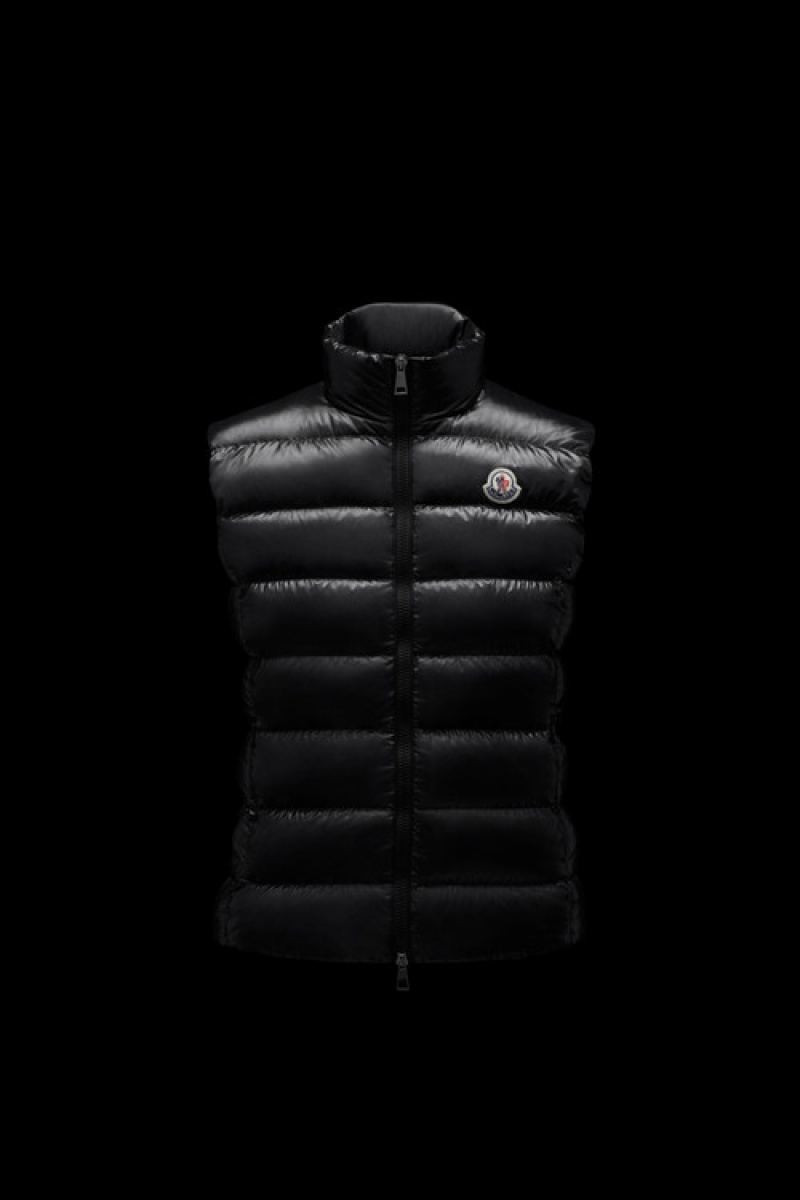 Chaleco de Plumas Moncler Ghany Mujer Negros | EOFL-75381