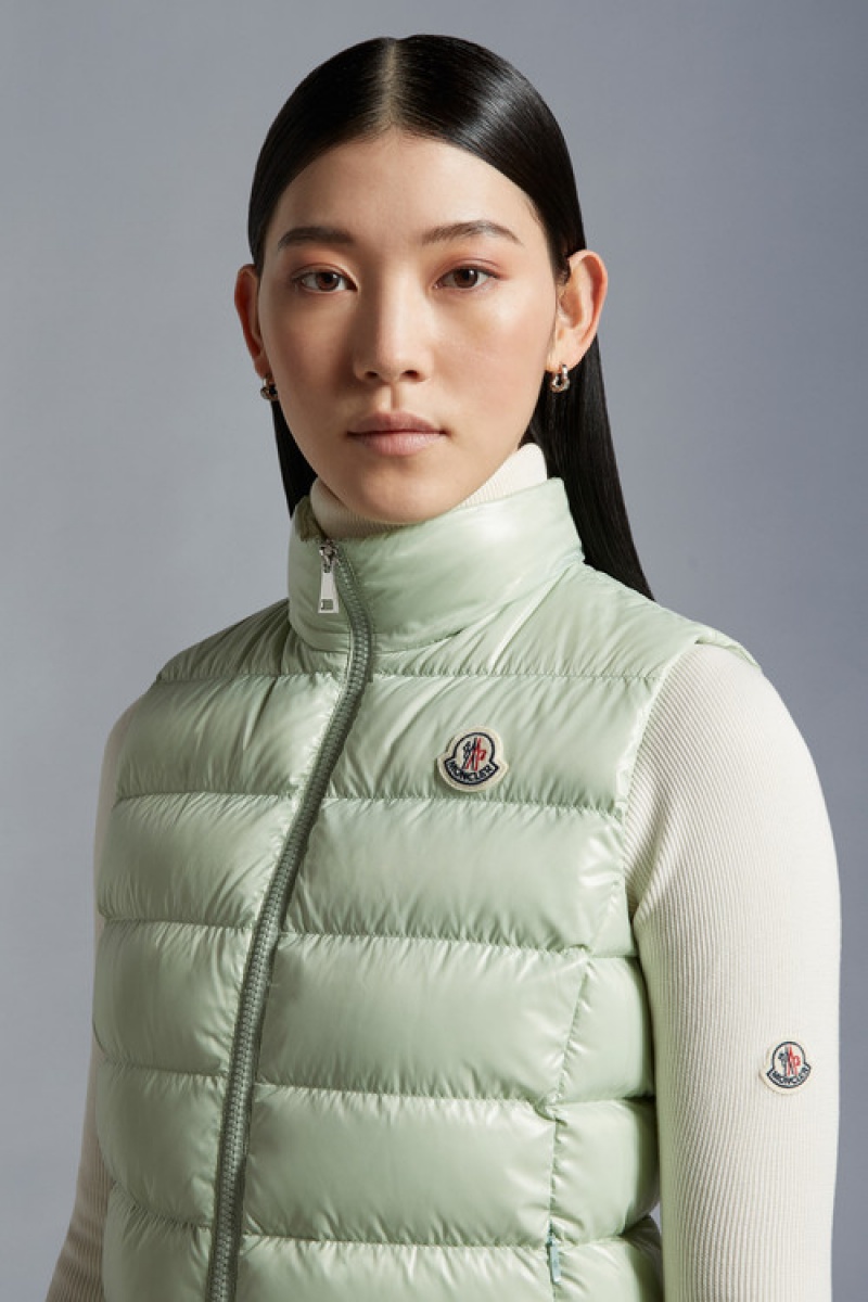 Chaleco de Plumas Moncler Ghany Mujer Verde Menta Verdes | XCMQ-94367