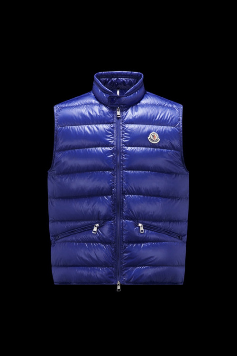 Chaleco de Plumas Moncler Gui Hombre Azules | NHEJ-14286