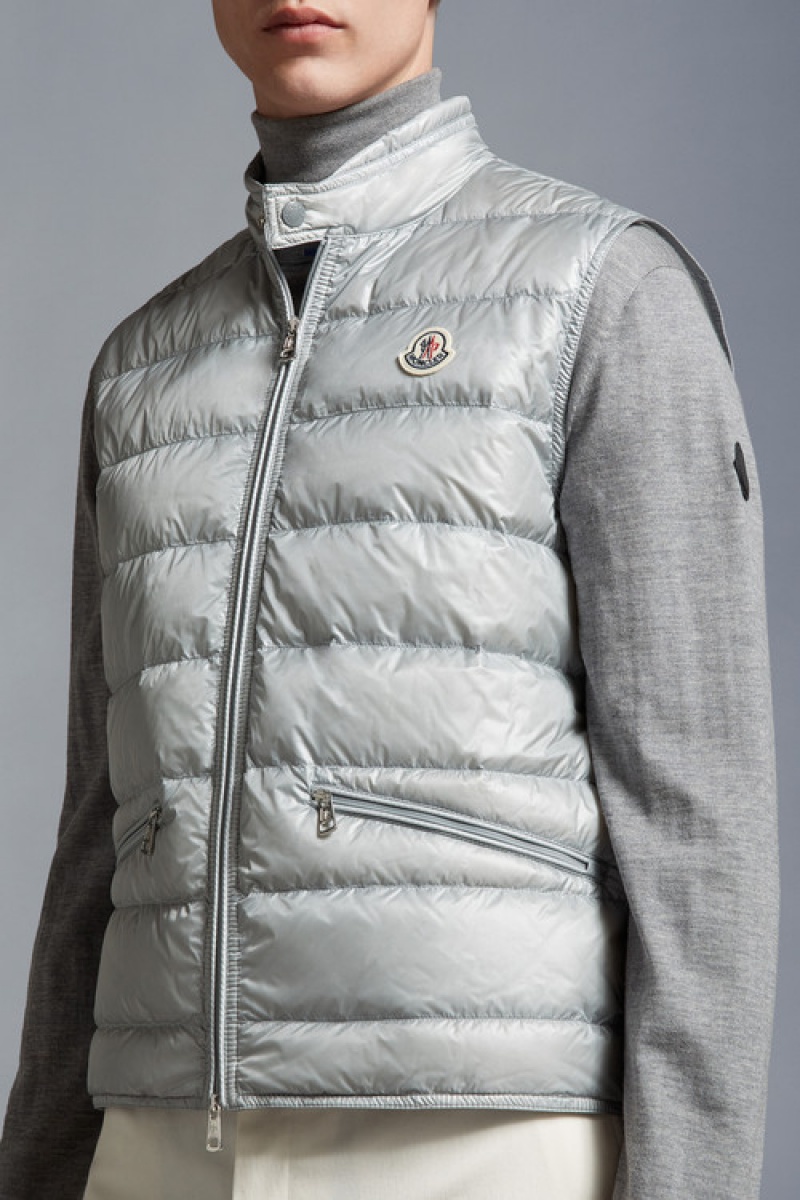 Chaleco de Plumas Moncler Gui Hombre Grises Claro | EQZM-47521