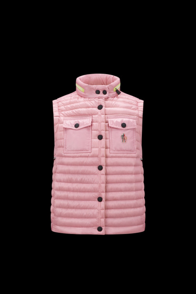 Chaleco de Plumas Moncler Gumiane Mujer Rosas | TIAO-72861