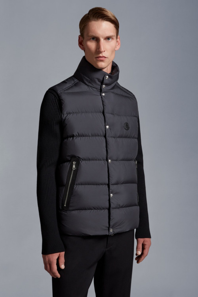 Chaleco de Plumas Moncler Herniaire Hombre Negros | WEYO-16794