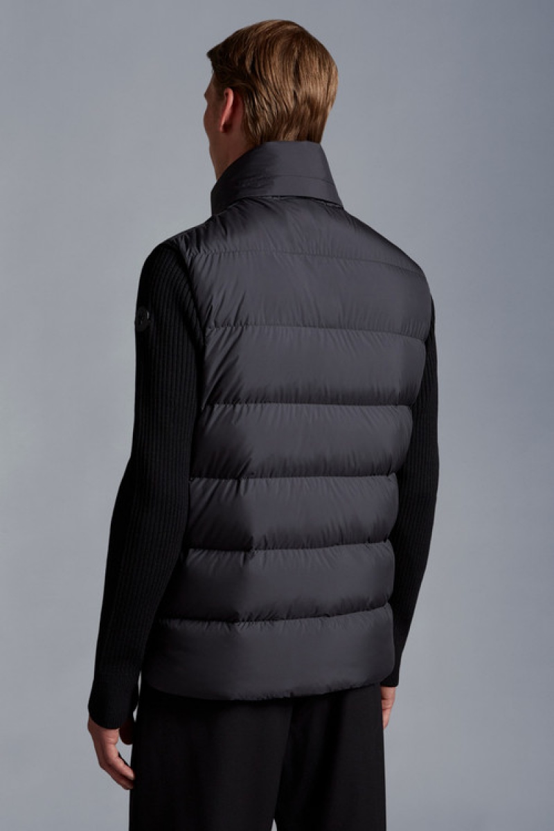 Chaleco de Plumas Moncler Herniaire Hombre Negros | WEYO-16794