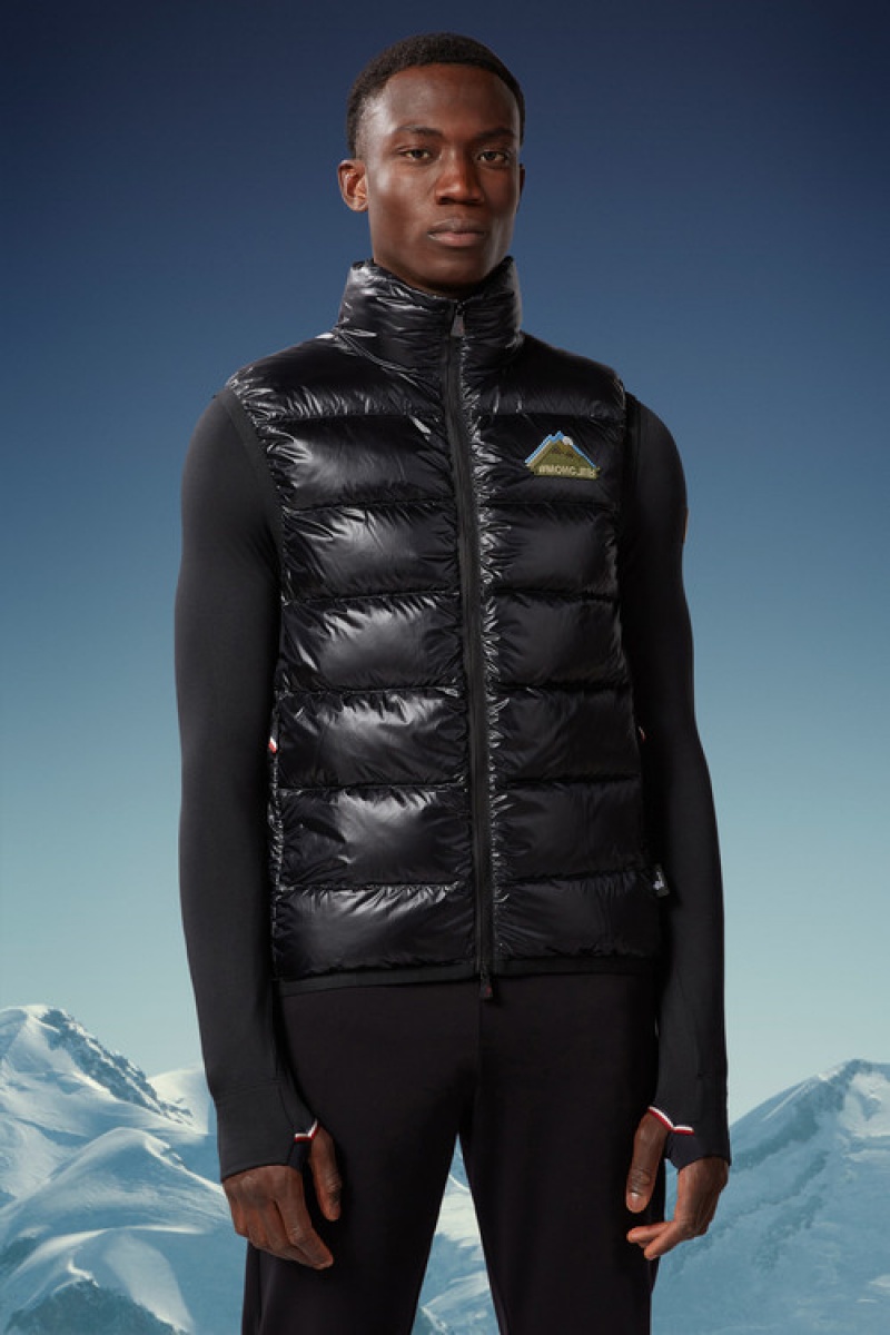 Chaleco de Plumas Moncler Jersey Hombre Negros | ZGRC-57486