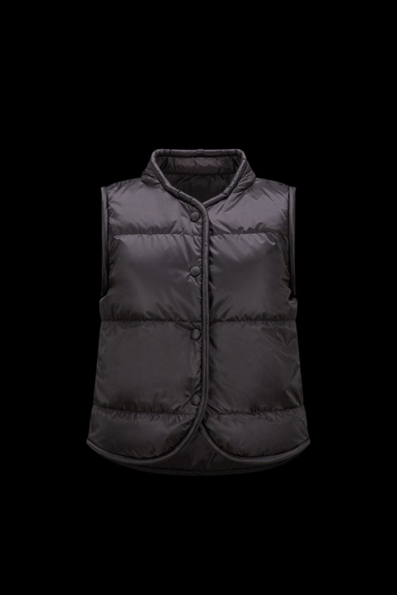 Chaleco de Plumas Moncler Kama Mujer Negros | UYTL-79634