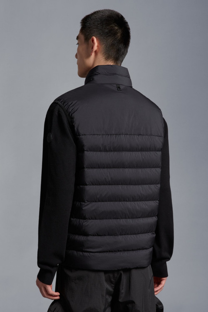 Chaleco de Plumas Moncler Koror Ligeros Hombre Negros | BJLQ-65401