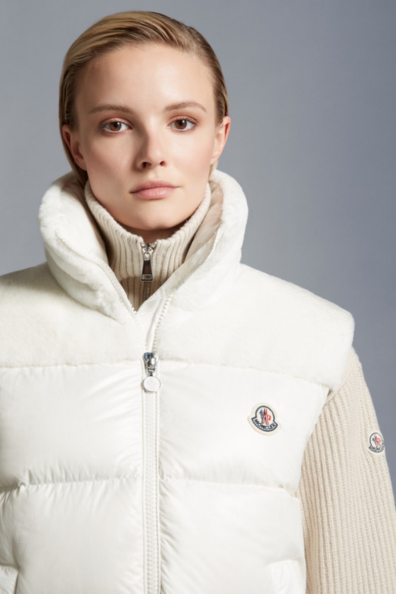 Chaleco de Plumas Moncler Lempa Mujer Blancos | PIQK-61572