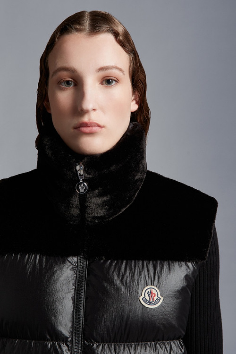 Chaleco de Plumas Moncler Lempa Mujer Negros | AJYB-18354