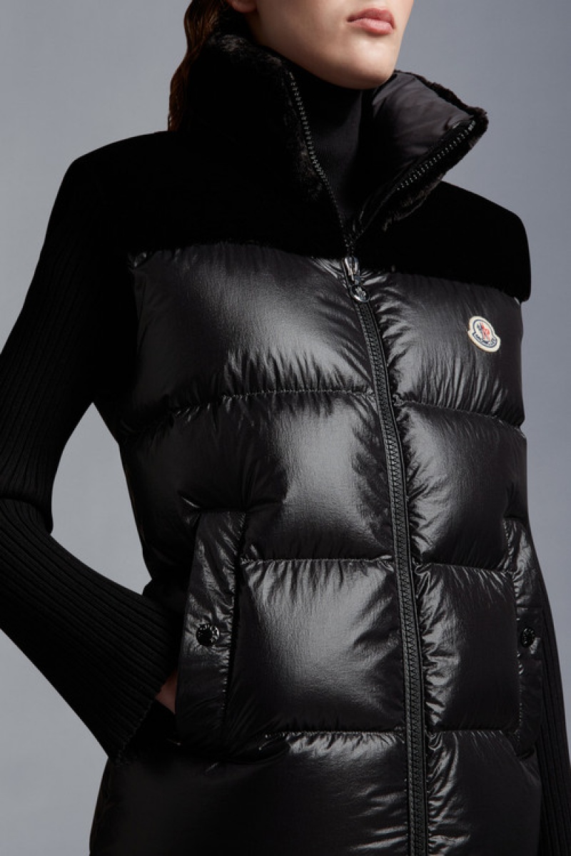 Chaleco de Plumas Moncler Lempa Mujer Negros | AJYB-18354