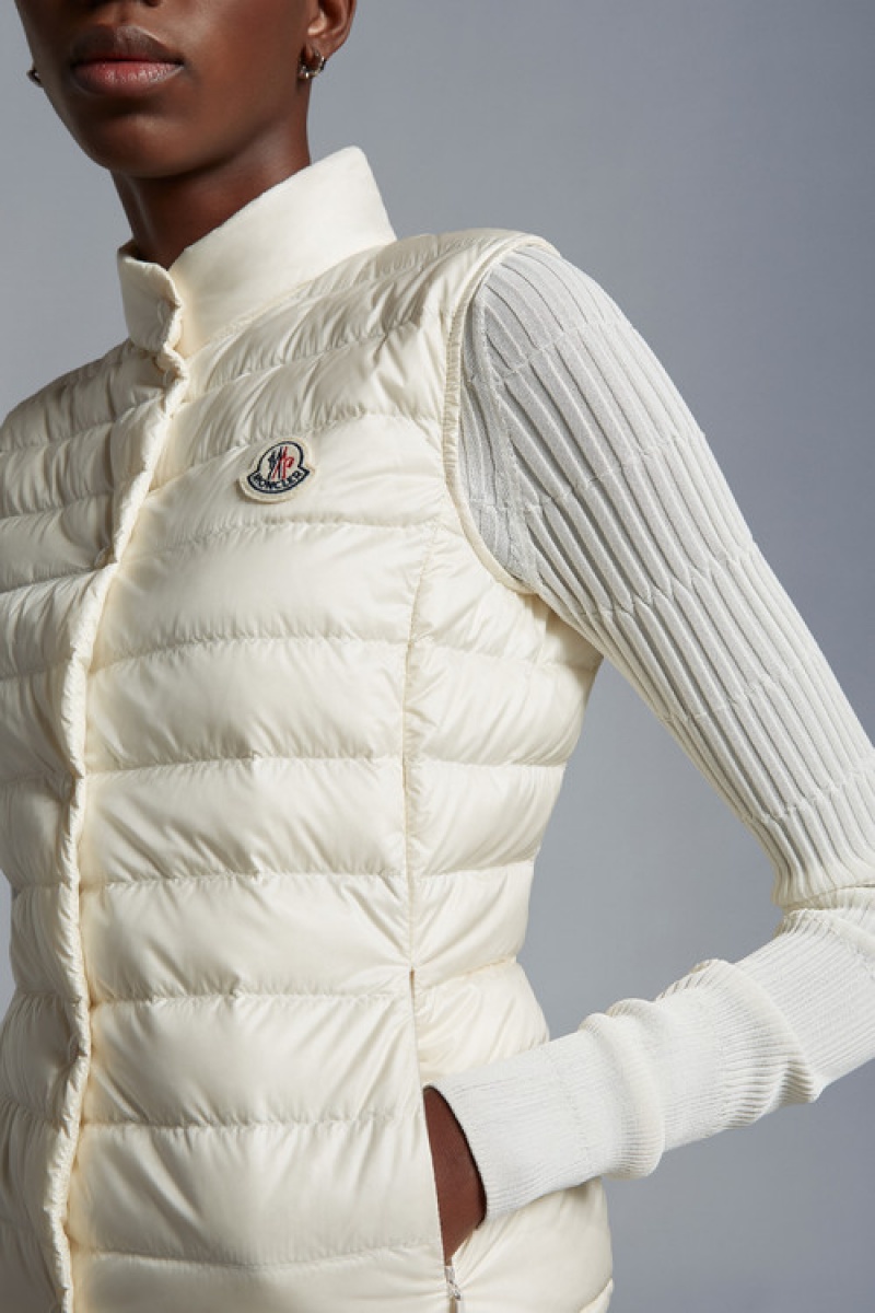 Chaleco de Plumas Moncler Liane Mujer Blancos | BGWS-63974