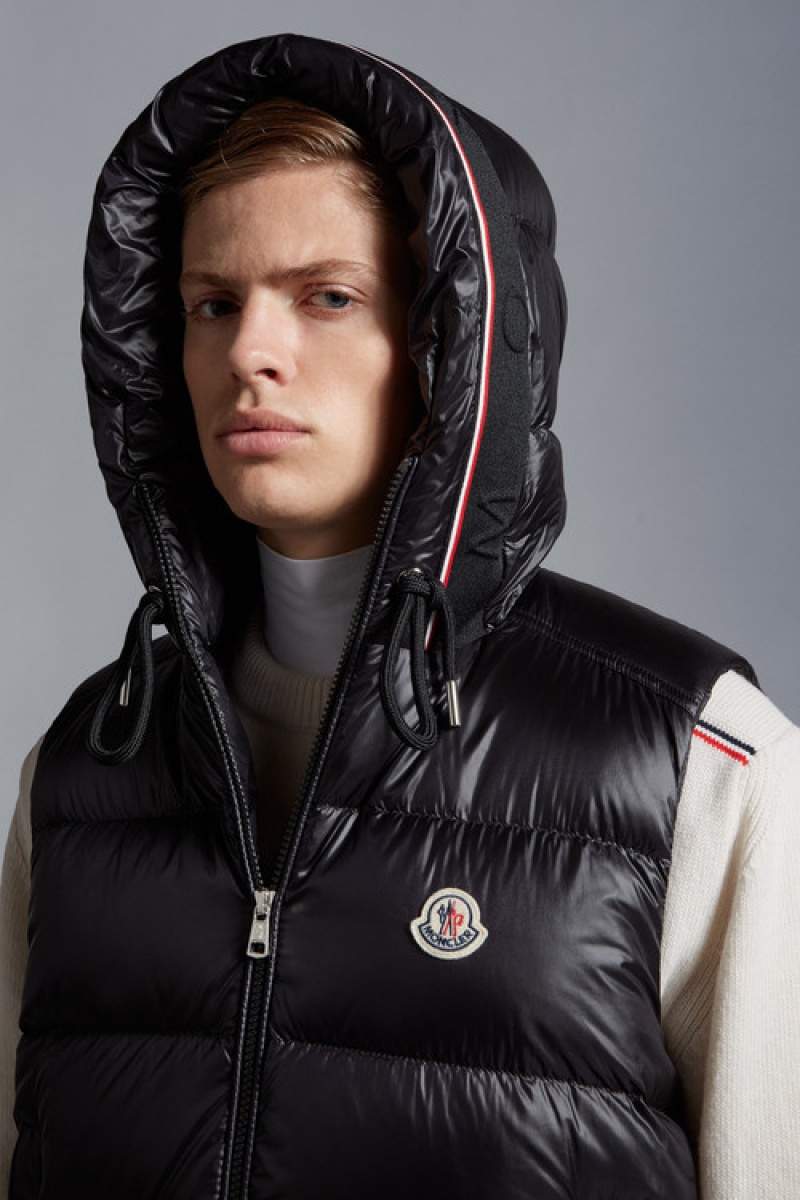 Chaleco de Plumas Moncler Luiro Hombre Negros | OSPZ-01497