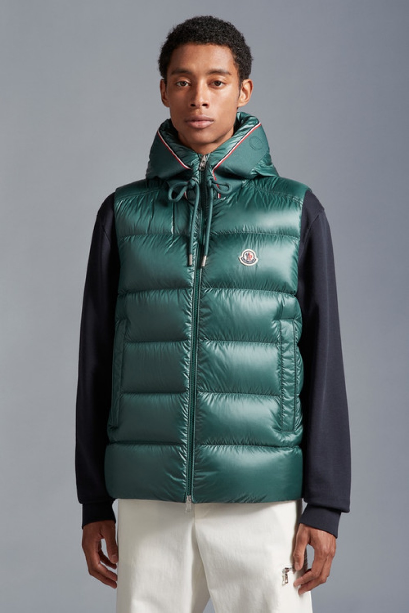 Chaleco de Plumas Moncler Luiro Hombre Turquesa Verdes | EKPD-31478