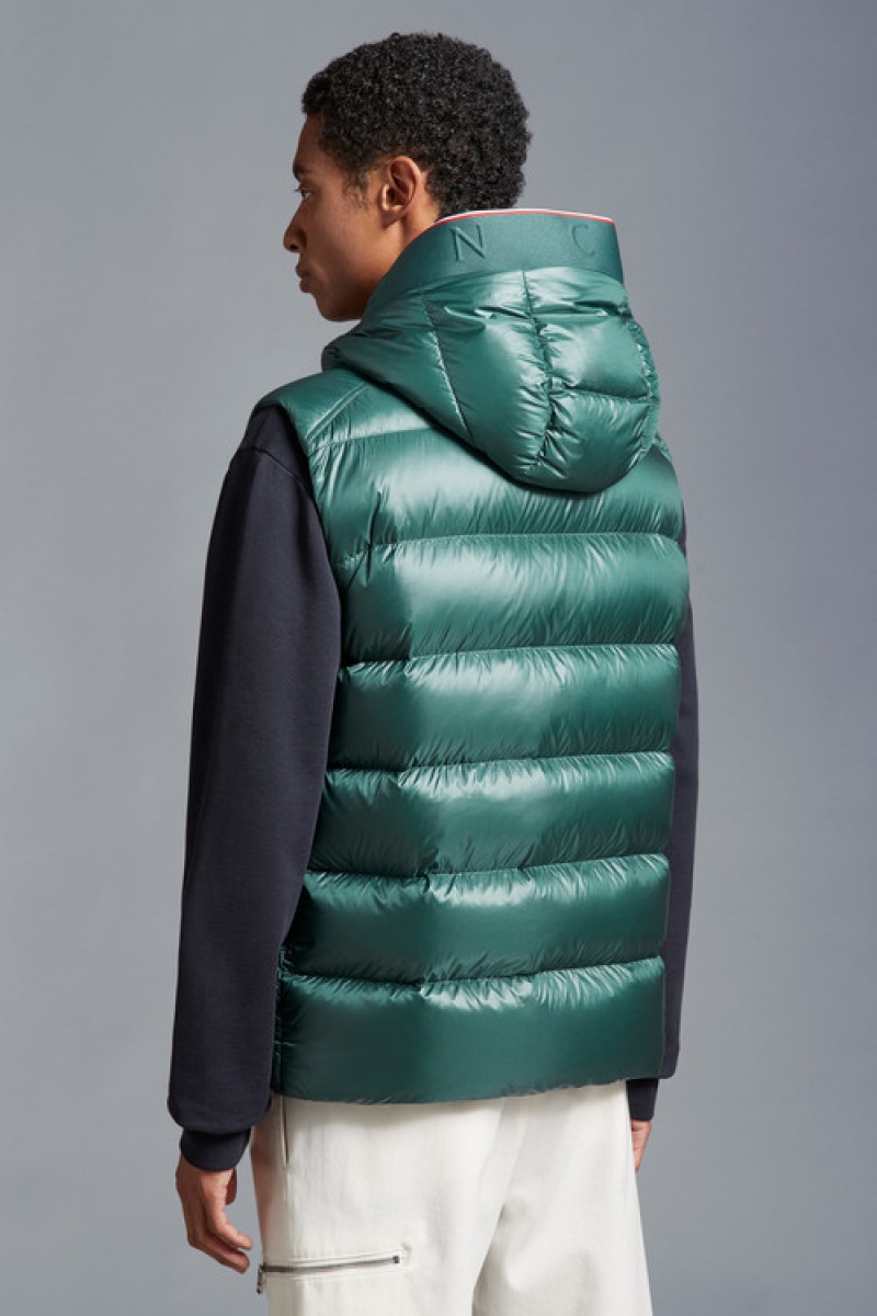 Chaleco de Plumas Moncler Luiro Hombre Turquesa Verdes | EKPD-31478