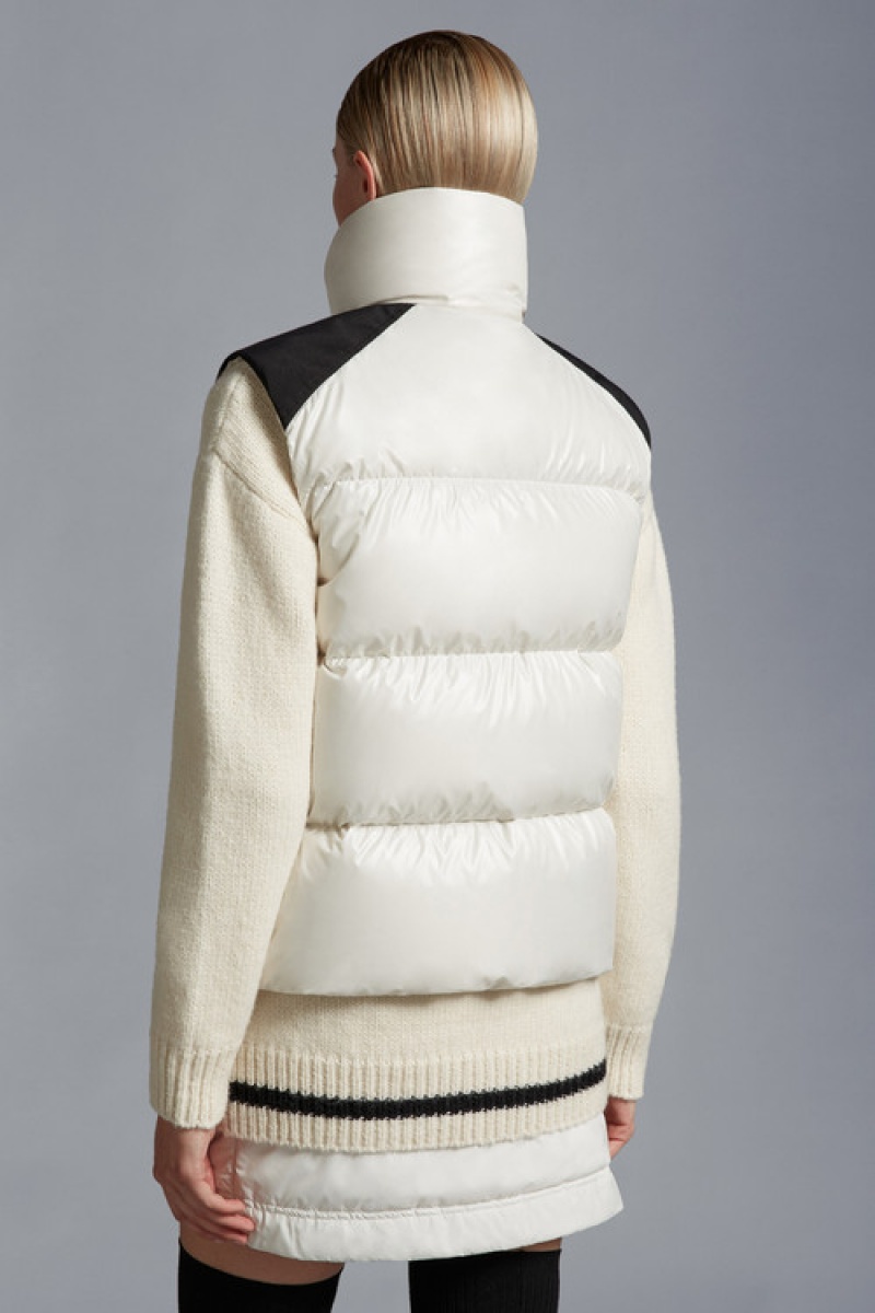 Chaleco de Plumas Moncler Oder Mujer Blancos | FAZY-59647