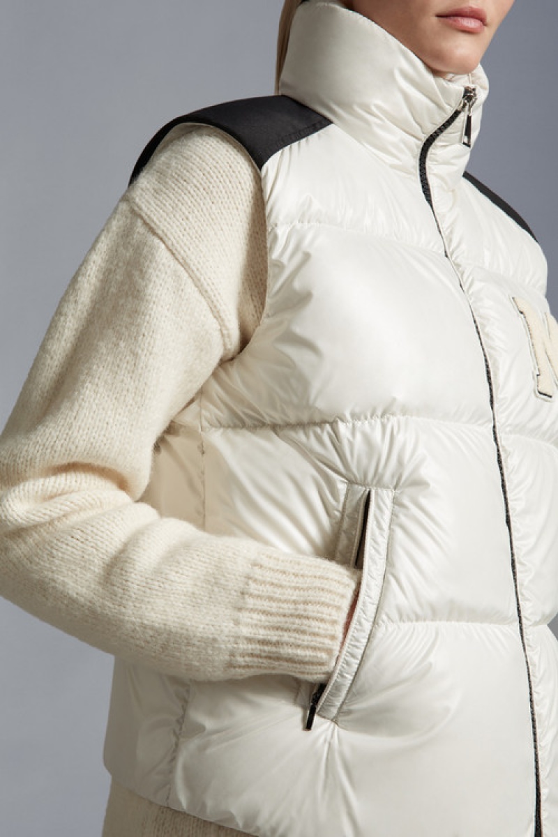 Chaleco de Plumas Moncler Oder Mujer Blancos | FAZY-59647