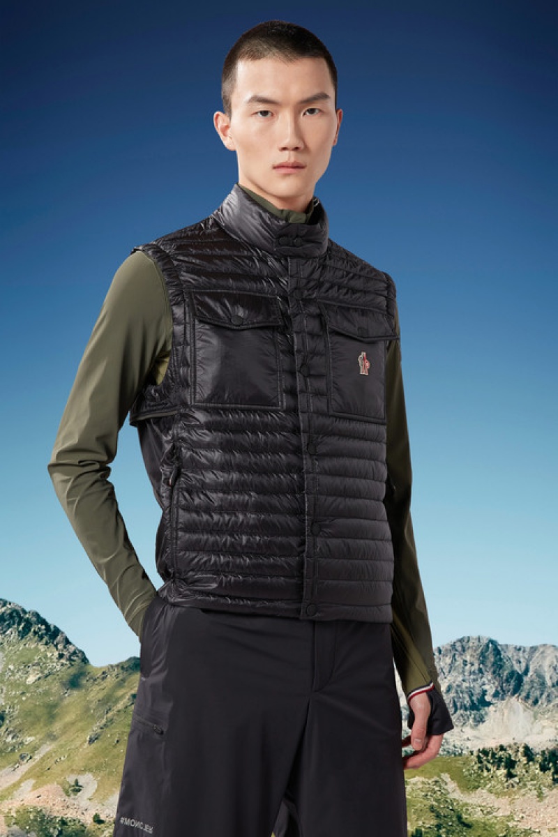 Chaleco de Plumas Moncler Ollon Hombre Negros | EPDT-07189