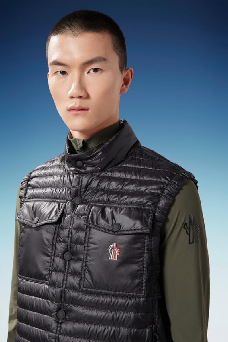 Chaleco de Plumas Moncler Ollon Hombre Negros | EPDT-07189