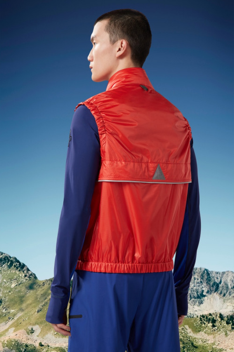 Chaleco de Plumas Moncler Ollon Hombre Rojos | EBQG-71693