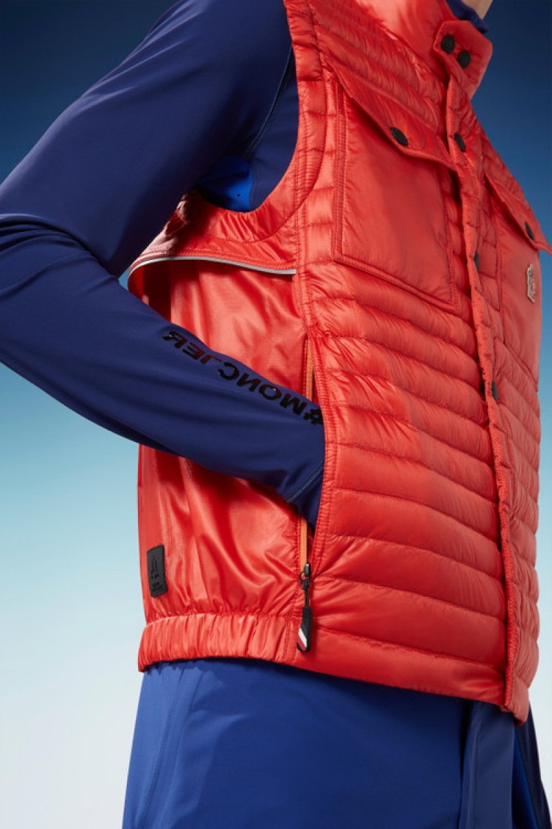 Chaleco de Plumas Moncler Ollon Hombre Rojos | EBQG-71693