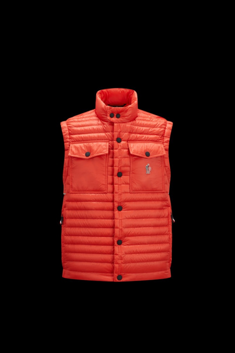 Chaleco de Plumas Moncler Ollon Hombre Rojos | EBQG-71693