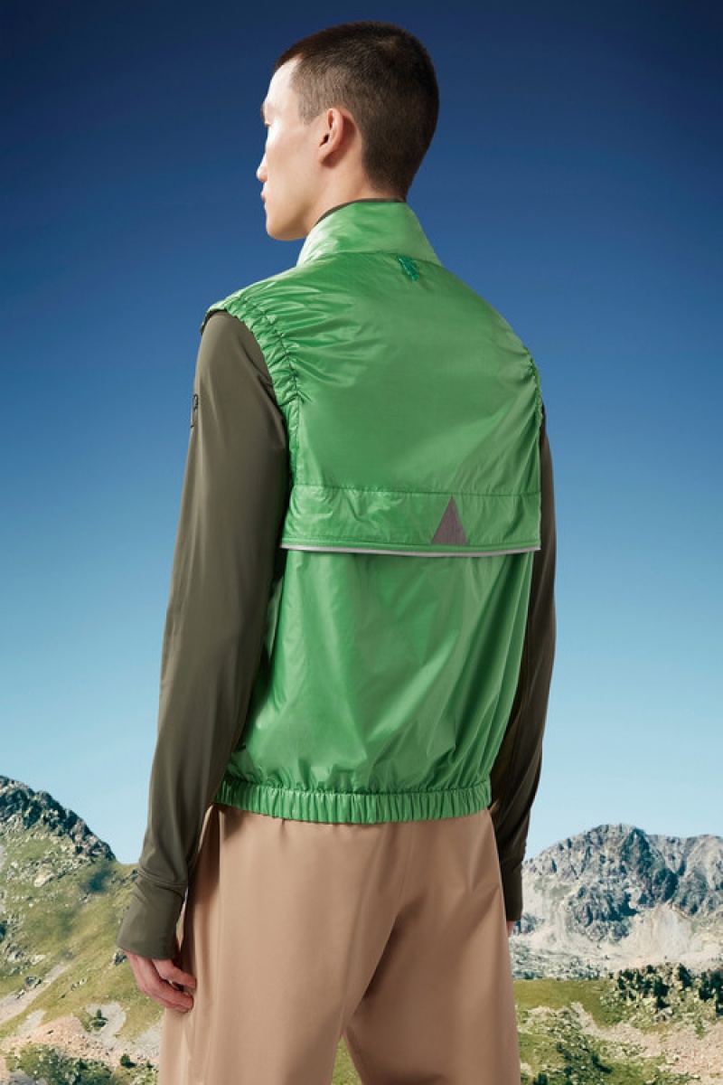 Chaleco de Plumas Moncler Ollon Hombre Verdes Claro | QFWC-83915