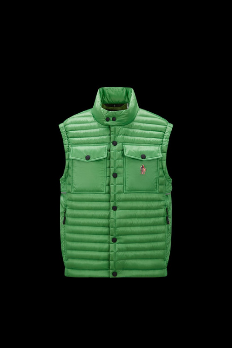 Chaleco de Plumas Moncler Ollon Hombre Verdes Claro | QFWC-83915