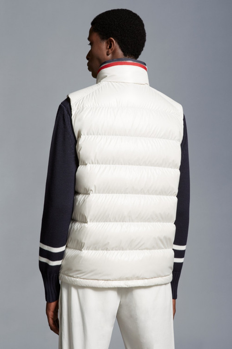 Chaleco de Plumas Moncler Ouse Hombre Blancos | GRSC-06125