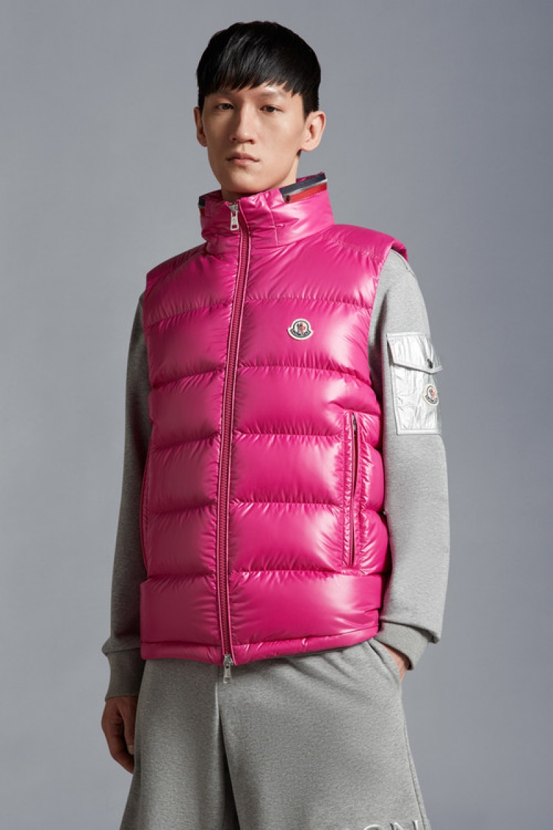 Chaleco de Plumas Moncler Ouse Hombre Rosas Rosas | BRJF-20874