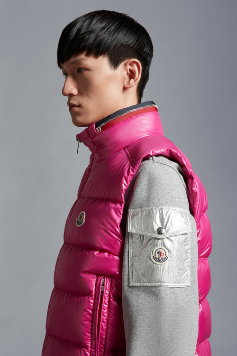 Chaleco de Plumas Moncler Ouse Hombre Rosas Rosas | BRJF-20874