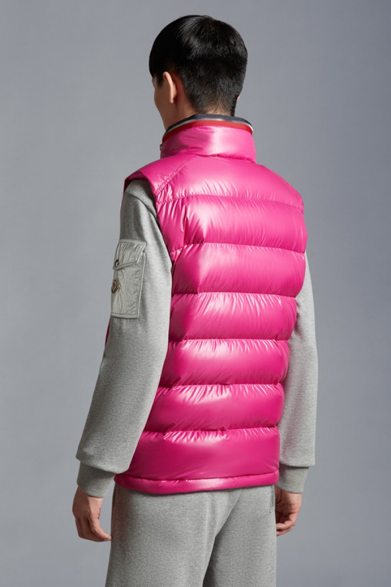 Chaleco de Plumas Moncler Ouse Hombre Rosas Rosas | BRJF-20874