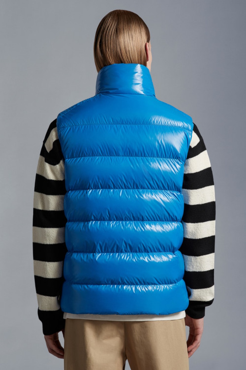 Chaleco de Plumas Moncler Parke Hombre Azules | QITU-83209