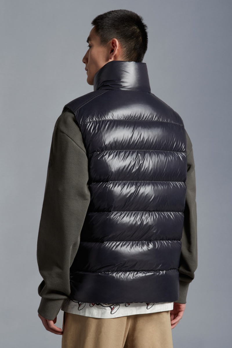 Chaleco de Plumas Moncler Parke Hombre Negros | KNZF-43087