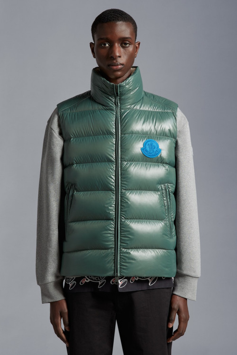 Chaleco de Plumas Moncler Parke Hombre Verdes | NQSF-86351