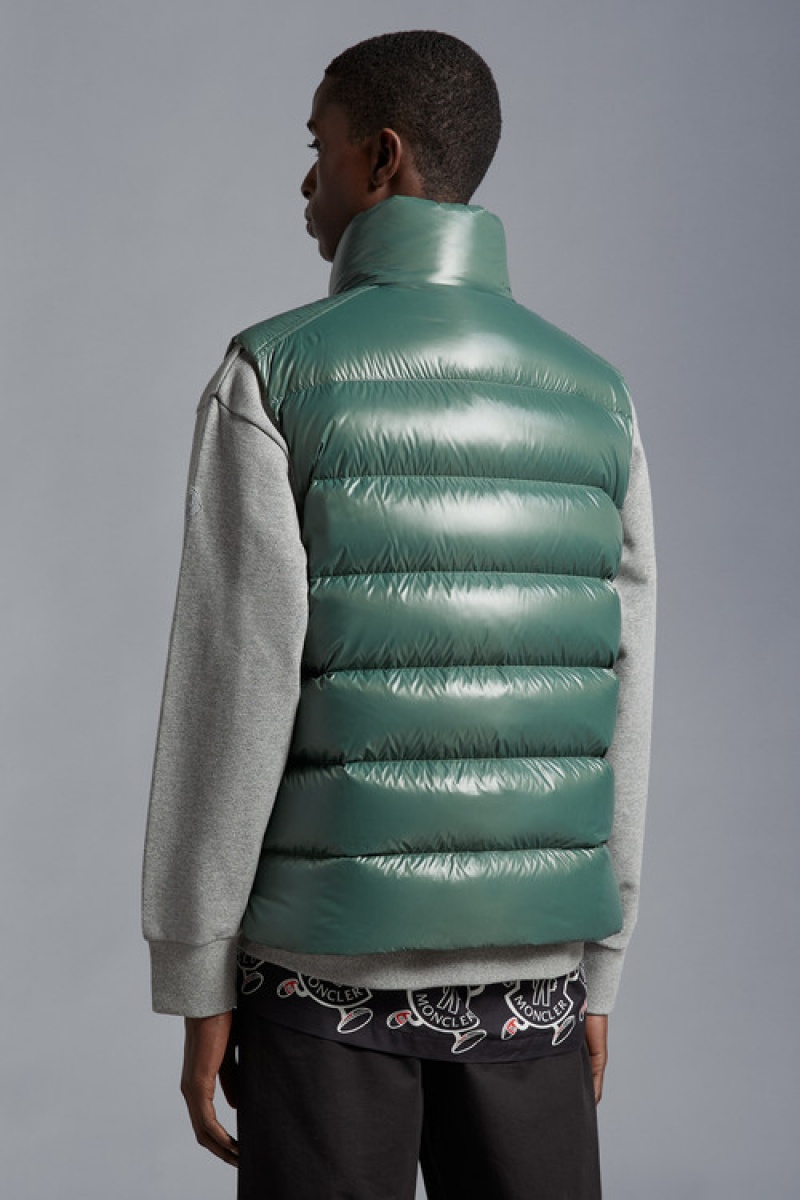 Chaleco de Plumas Moncler Parke Hombre Verdes | NQSF-86351